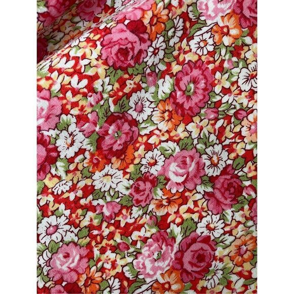 Vintage 90s City Triangles Floral Fit & Flare Spaghetti Strap Dress S 5 6 - Picture 6 of 9